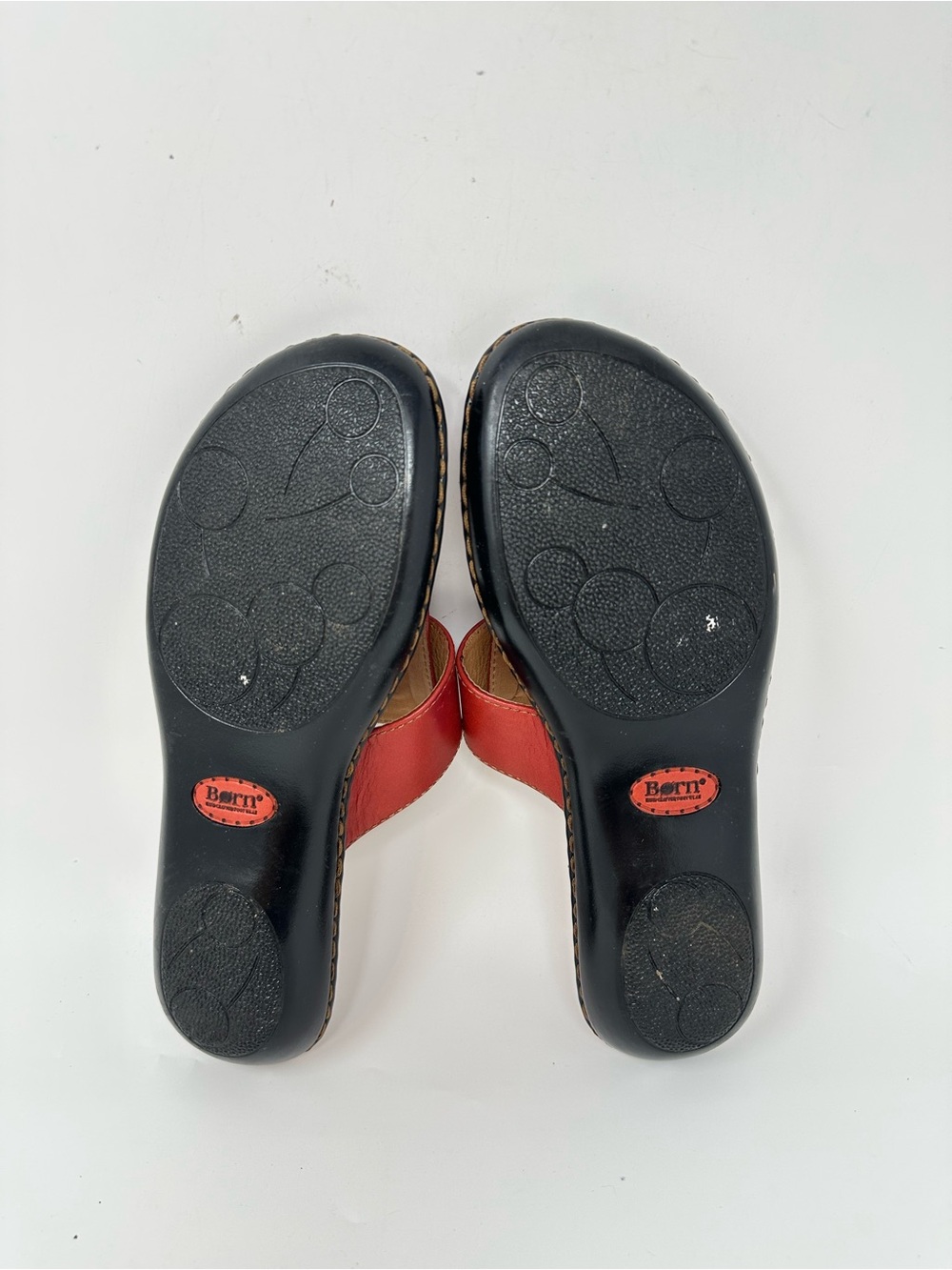 Born Leather Thong Sandals Toe-Loop Strap Red Women's 9 - Picture 4 of 14